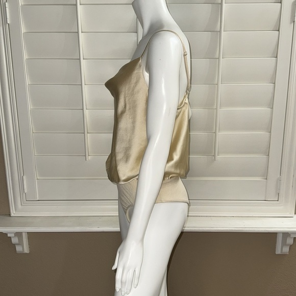 Lulus Emmerson Champagne Satin Sleeveless Cowl Neck Bodysuit - Picture 5 of 11